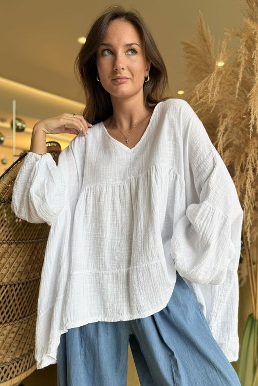 Suri Cushion Cotton Artist Smock White /20=